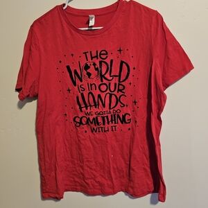 Red and black glitter te shirt